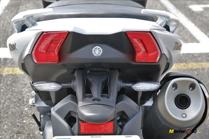 Parte trasera de la Yamaha Tmax 530 DX.