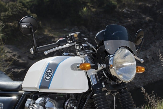 Fontal superior de la Royal Enfield Continental GT 650. Fontal superior de la Royal Enfield Continental GT 650.
