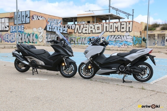 Yamaha Tmax 530 y Kymco AK 550 frente a frente. Yamaha Tmax 530 y Kymco AK 550 frente a frente.