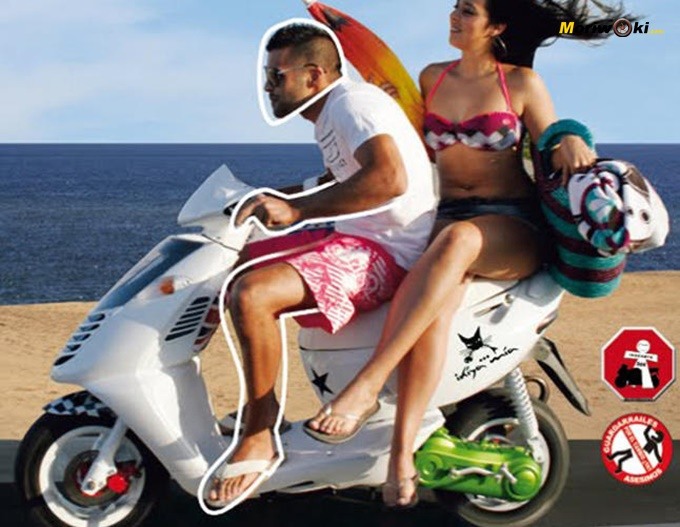 Ilustración sobre la necesidad de equiparse en moto también en verano.