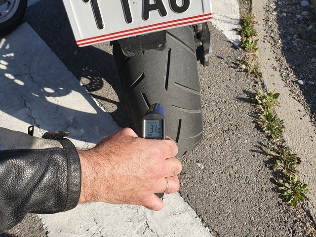 Temperatura del Continental con unos 500 metros de recorrido. Temperatura del Continental con unos 500 metros de recorrido.