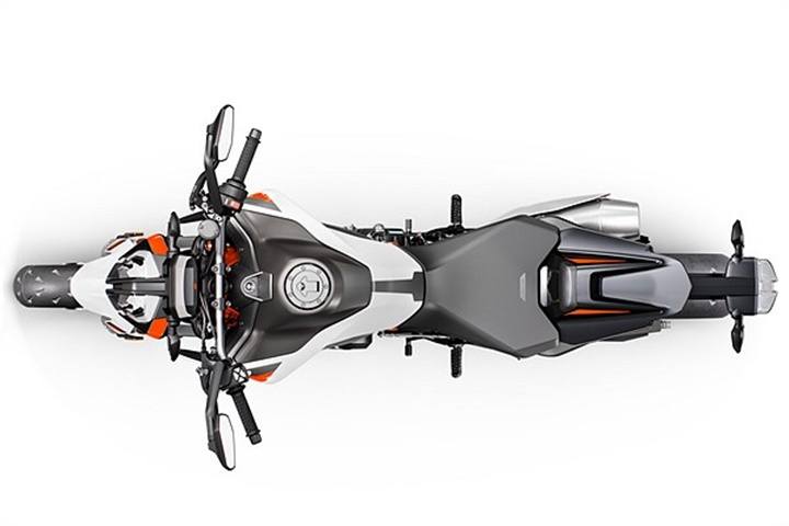 Perspectiva cenital de la KTM 890 Duke R Perspectiva cenital de la KTM 890 Duke R