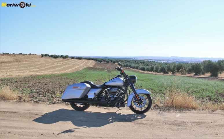 Prueba Harley Road King Special perspectiva panorámica.