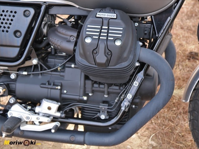 El bicilindrico de la Guzzi V7 Rough.